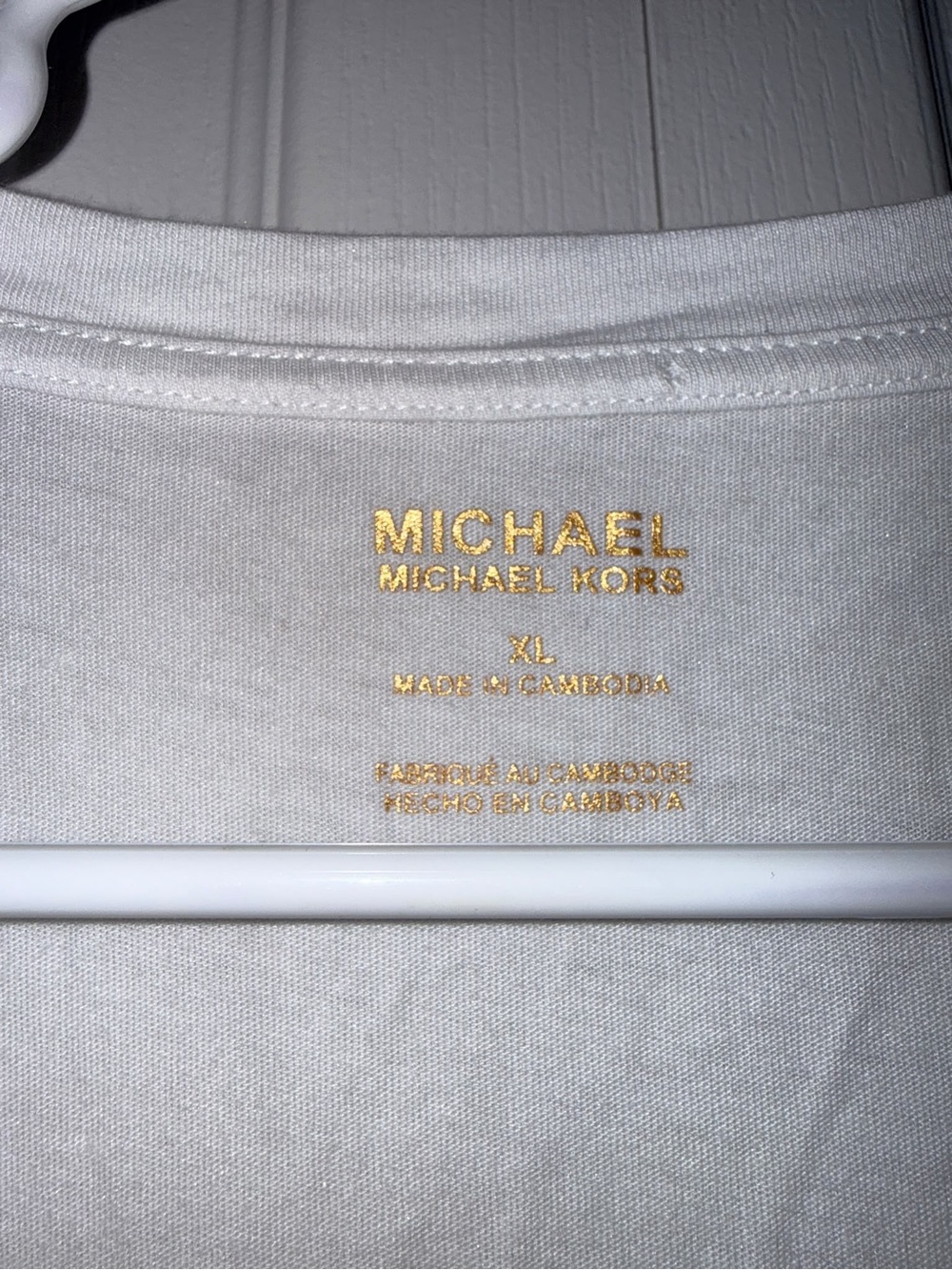 Michael Kors White Short-Sleeve Tee with Studded MK Logo - Picture 4 of 4